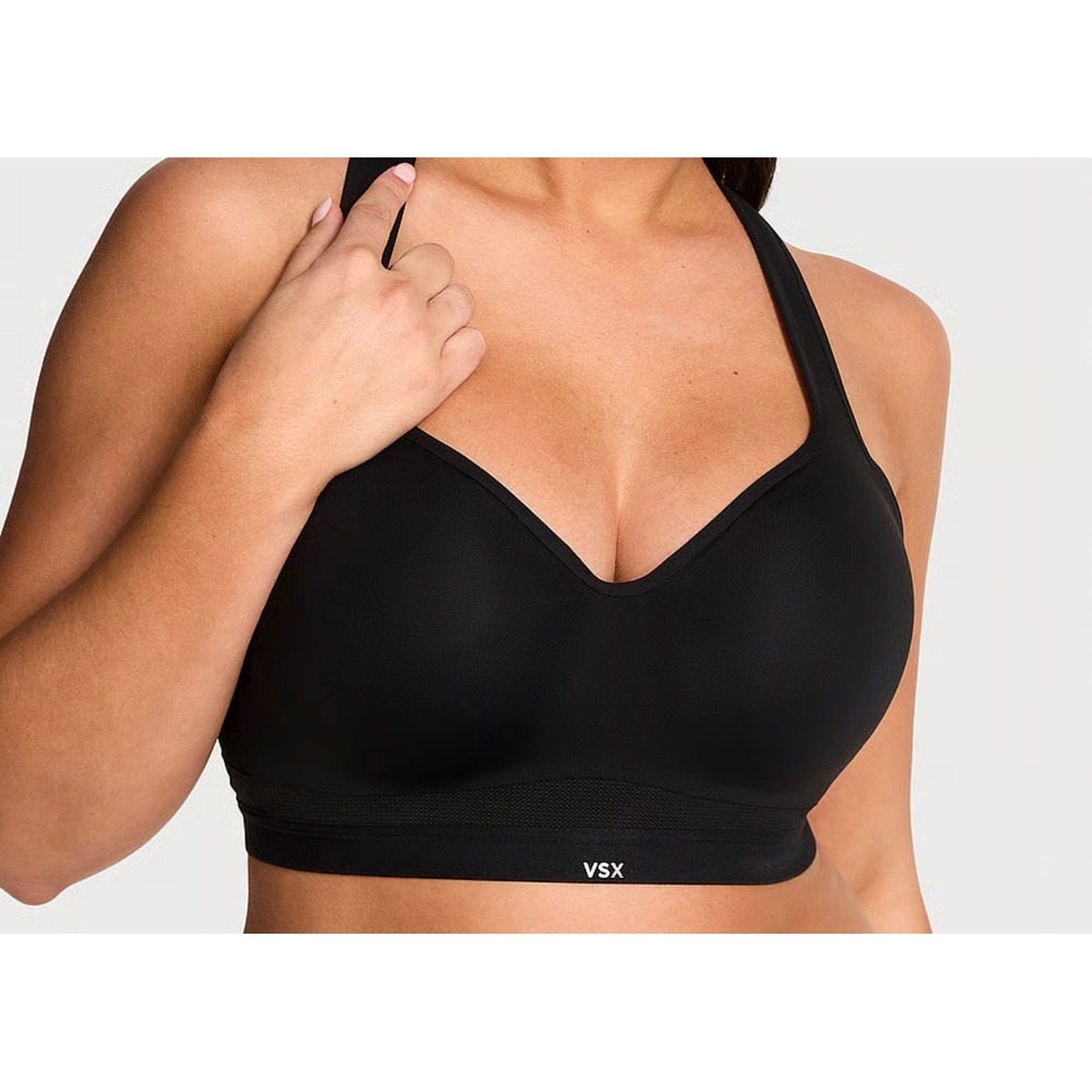 Victoria's Secret VSX Incredible Sport Bra Black Plunge Racerback 36C